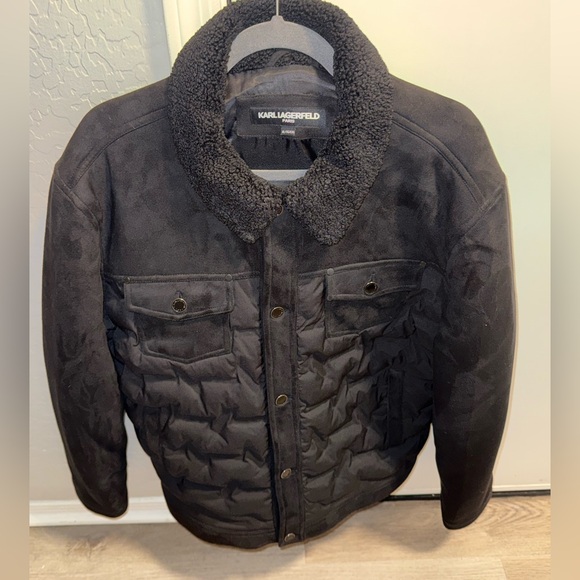 KARL LAGERFELD Men's “Paris” Sherpa Collar Trucker Jacket Size XL
